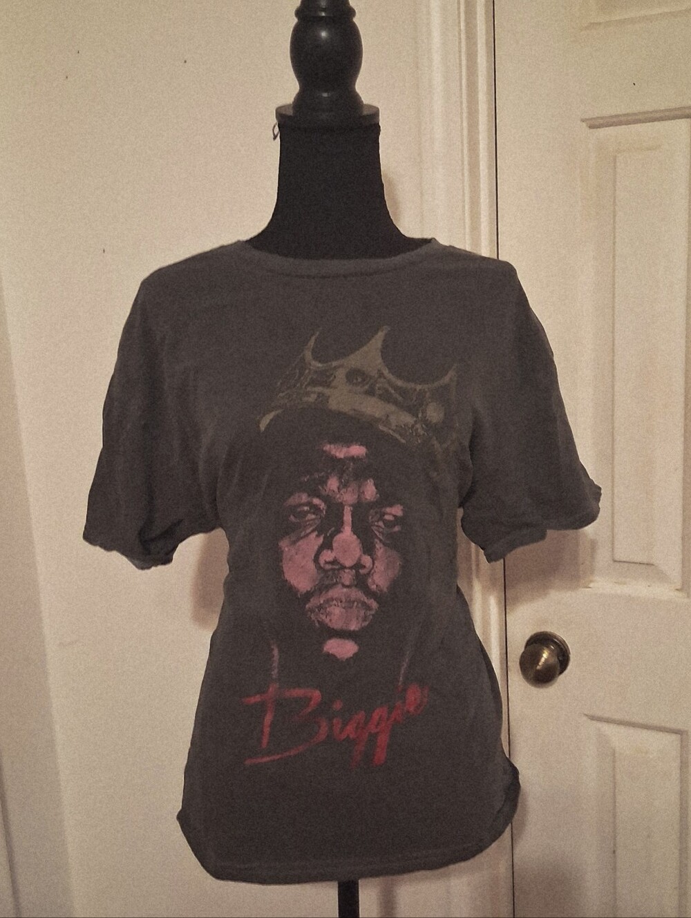 Vintage-Inspired Black Biggie Graphic Tee - Men